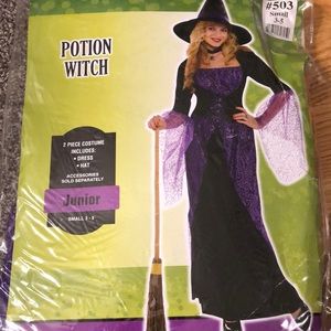 NEW in BAG, Potion Witch Halloween costume.  Size:  Junior Medium 2. pieces.